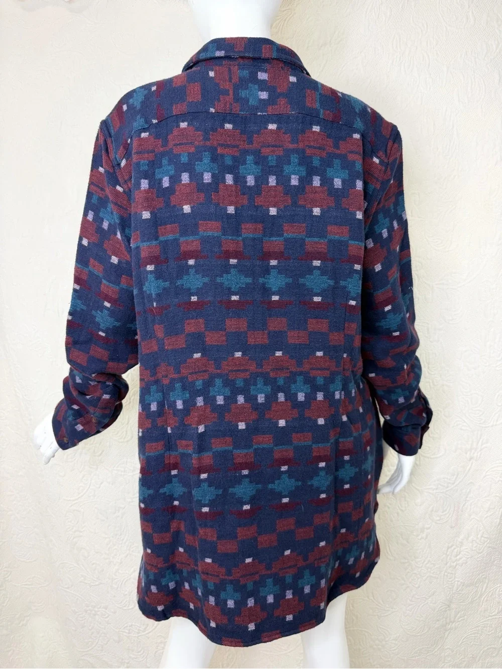 LL Bean Signature XL NWT Aztec Patterned Southwestern Chamois Tunic Shirt Jacket